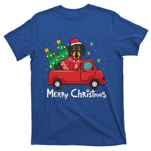 Dachshund Doxie Christmas Truck Tree Dog Mom Xmas Gift Funny Gift T-Shirt