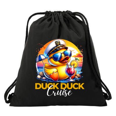 Duck Duck Cruise Funny Family Cruising Matching Group Funny Gift Drawstring Bag