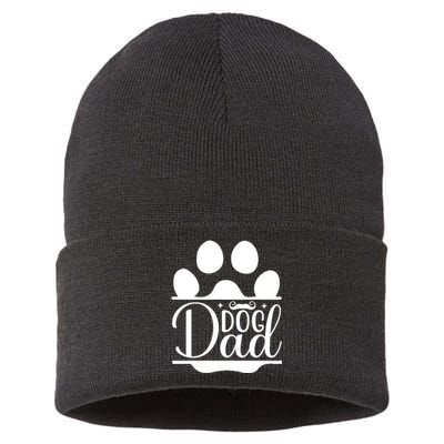 Dog Dad Cute T Sustainable Knit Beanie