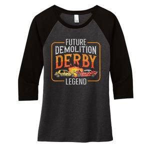 Demolition Derby Cars Quote For A Future Demo Derby Driver Women's Tri-Blend 3/4-Sleeve Raglan Shirt