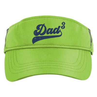 Dad3 Dad Cubed Gifts Father Of Three Daddy 3 Third Time Dad Adult Drive Performance Visor