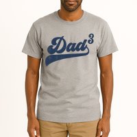 Dad3 Dad Cubed Gifts Father Of Three Daddy 3 Third Time Dad Tall T-Shirt