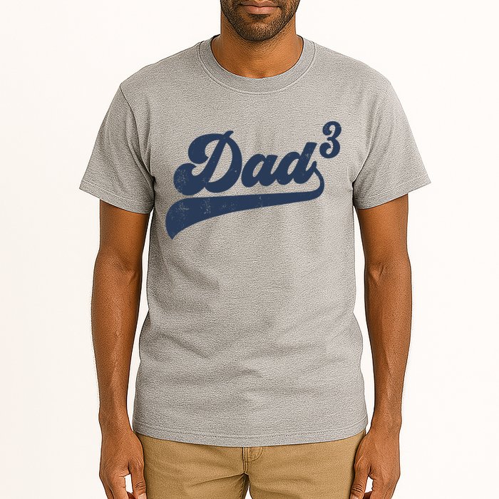 Dad3 Dad Cubed Gifts Father Of Three Daddy 3 Third Time Dad Tall T-Shirt