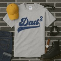 Dad3 Dad Cubed Gifts Father Of Three Daddy 3 Third Time Dad Tall T-Shirt
