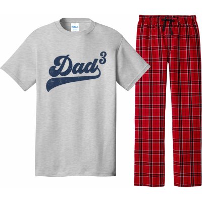 Dad3 Dad Cubed Gifts Father Of Three Daddy 3 Third Time Dad Pajama Set