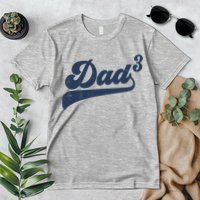 Dad3 Dad Cubed Gifts Father Of Three Daddy 3 Third Time Dad Premium T-Shirt