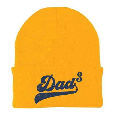 Dad3 Dad Cubed Gifts Father Of Three Daddy 3 Third Time Dad Knit Cap Winter Beanie