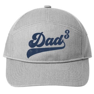 Dad3 Dad Cubed Gifts Father Of Three Daddy 3 Third Time Dad 7-Panel Snapback Hat