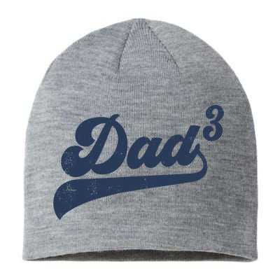 Dad3 Dad Cubed Gifts Father Of Three Daddy 3 Third Time Dad Sustainable Beanie