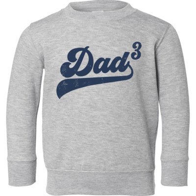 Dad3 Dad Cubed Gifts Father Of Three Daddy 3 Third Time Dad Toddler Sweatshirt