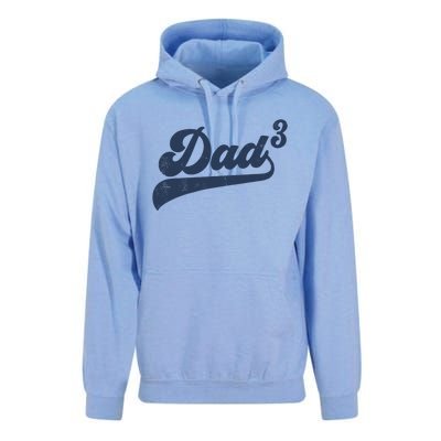 Dad3 Dad Cubed Gifts Father Of Three Daddy 3 Third Time Dad Unisex Surf Hoodie