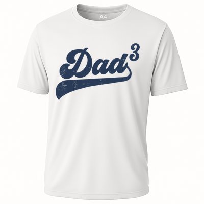 Dad3 Dad Cubed Gifts Father Of Three Daddy 3 Third Time Dad Performance Shirt