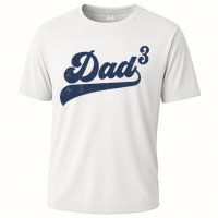 Dad3 Dad Cubed Gifts Father Of Three Daddy 3 Third Time Dad Performance Shirt