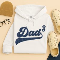 Dad3 Dad Cubed Gifts Father Of Three Daddy 3 Third Time Dad Hoodie