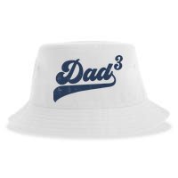 Dad3 Dad Cubed Gifts Father Of Three Daddy 3 Third Time Dad Sustainable Bucket Hat