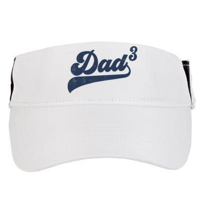 Dad3 Dad Cubed Gifts Father Of Three Daddy 3 Third Time Dad Adult Drive Performance Visor