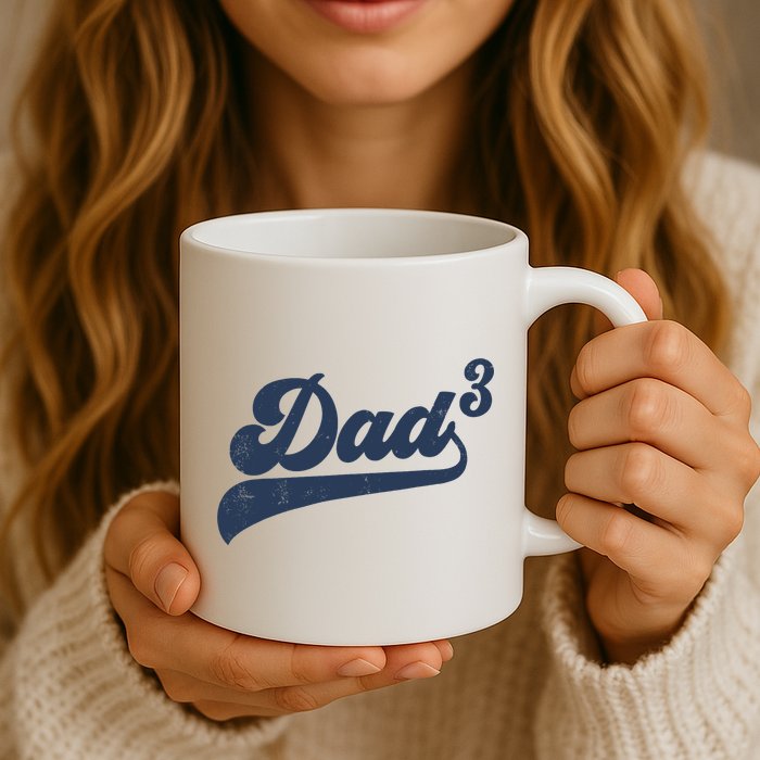 Dad3 Dad Cubed Gifts Father Of Three Daddy 3 Third Time Dad Mug