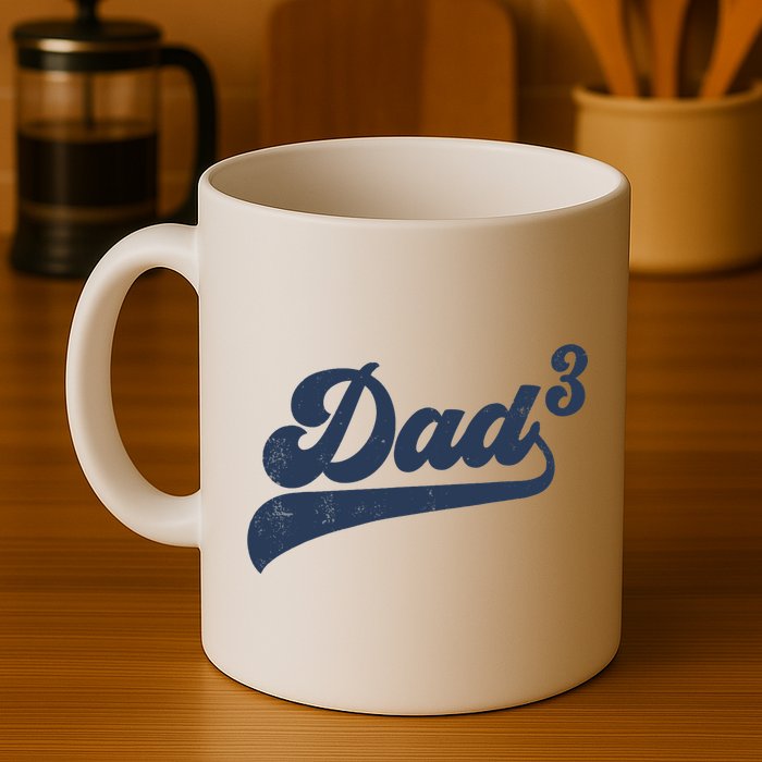 Dad3 Dad Cubed Gifts Father Of Three Daddy 3 Third Time Dad Mug