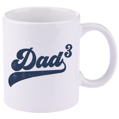 Dad3 Dad Cubed Gifts Father Of Three Daddy 3 Third Time Dad 11oz C Handle Ceramic Mug