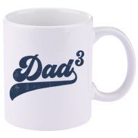 Dad3 Dad Cubed Gifts Father Of Three Daddy 3 Third Time Dad 11oz C Handle Ceramic Mug