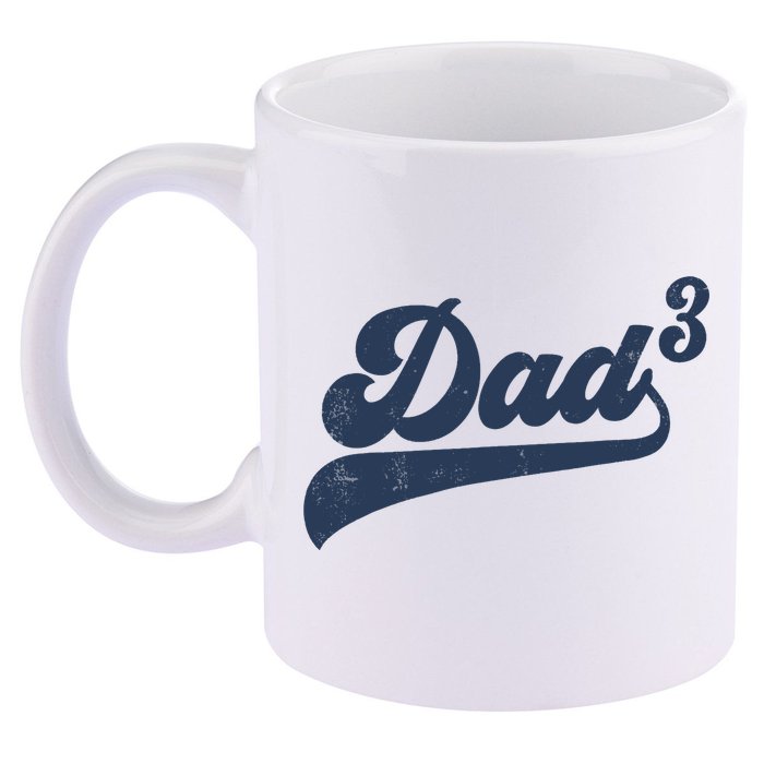 Dad3 Dad Cubed Gifts Father Of Three Daddy 3 Third Time Dad 11oz C Handle Ceramic Mug