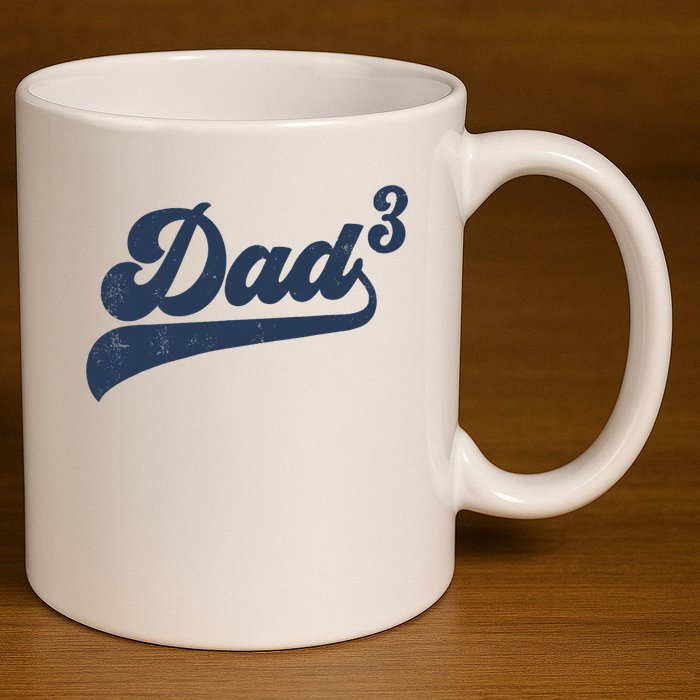 Dad3 Dad Cubed Gifts Father Of Three Daddy 3 Third Time Dad 11oz C Handle Ceramic Mug