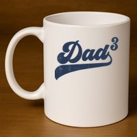 Dad3 Dad Cubed Gifts Father Of Three Daddy 3 Third Time Dad 11oz C Handle Ceramic Mug
