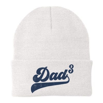 Dad3 Dad Cubed Gifts Father Of Three Daddy 3 Third Time Dad Beanie