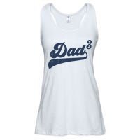 Dad3 Dad Cubed Gifts Father Of Three Daddy 3 Third Time Dad Ladies Essential Flowy Tank