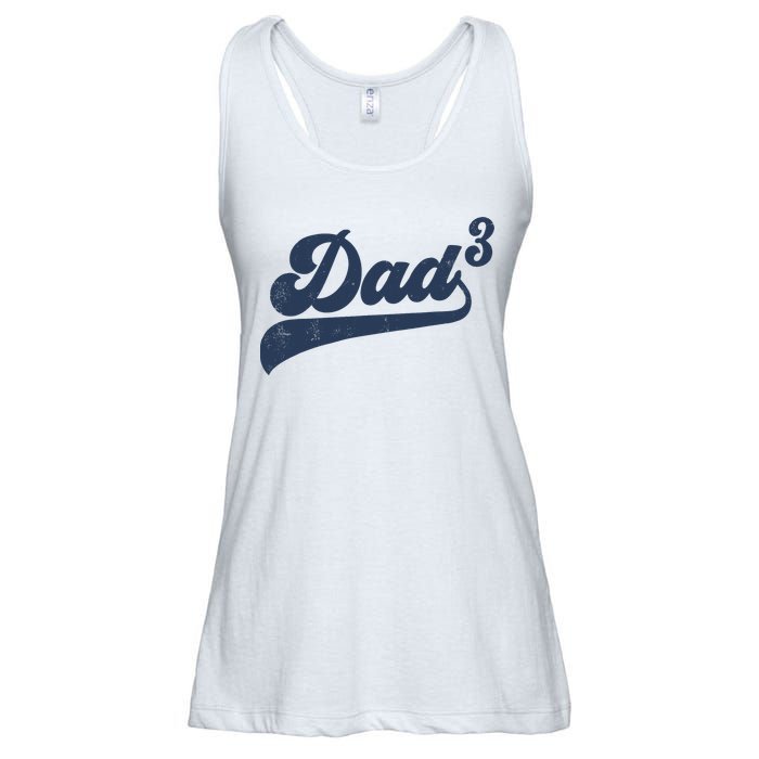 Dad3 Dad Cubed Gifts Father Of Three Daddy 3 Third Time Dad Ladies Essential Flowy Tank