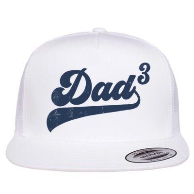 Dad3 Dad Cubed Gifts Father Of Three Daddy 3 Third Time Dad Flatbill Hat