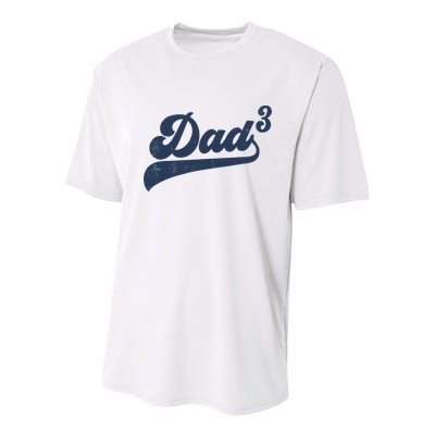 Dad3 Dad Cubed Gifts Father Of Three Daddy 3 Third Time Dad Youth Performance Sprint T-Shirt