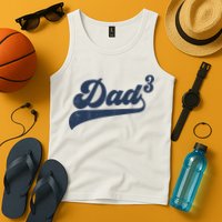 Dad3 Dad Cubed Gifts Father Of Three Daddy 3 Third Time Dad Tank Top