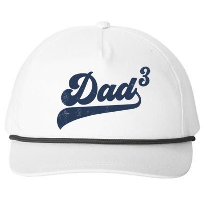 Dad3 Dad Cubed Gifts Father Of Three Daddy 3 Third Time Dad Snapback Five-Panel Rope Hat