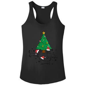 Dachshund Dog Christmas Tree Family Xmas Ugly Dog Owner Cute Gift Ladies PosiCharge Competitor Racerback Tank