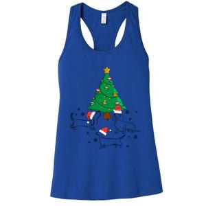 Dachshund Dog Christmas Tree Family Xmas Ugly Dog Owner Cute Gift Women's Racerback Tank