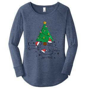 Dachshund Dog Christmas Tree Family Xmas Ugly Dog Owner Cute Gift Women's Perfect Tri Tunic Long Sleeve Shirt