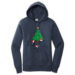 Dachshund Dog Christmas Tree Family Xmas Ugly Dog Owner Cute Gift Women's Pullover Hoodie