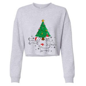 Dachshund Dog Christmas Tree Family Xmas Ugly Dog Owner Cute Gift Cropped Pullover Crew