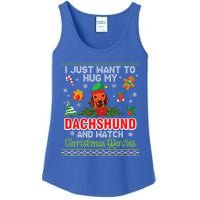 Dachshund Dog Christmas Tree Family Xmas Ugly Dog Owner Gift Ladies Essential Tank