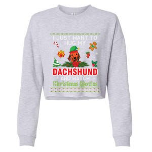 Dachshund Dog Christmas Tree Family Xmas Ugly Dog Owner Gift Cropped Pullover Crew