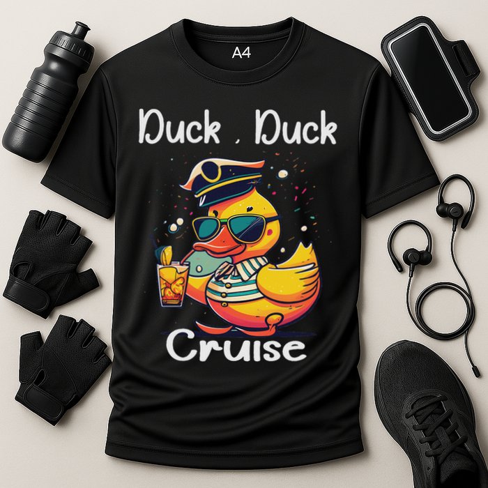 Duck Duck Cruise Funny Family Cruising Matching Squad Performance Shirt