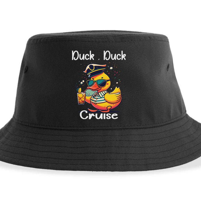 Duck Duck Cruise Funny Family Cruising Matching Squad Sustainable Bucket Hat