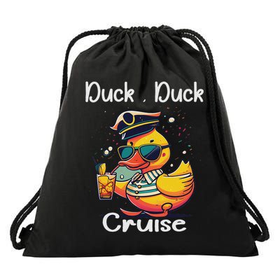 Duck Duck Cruise Funny Family Cruising Matching Squad Drawstring Bag