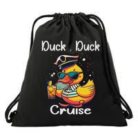 Duck Duck Cruise Funny Family Cruising Matching Squad Drawstring Bag