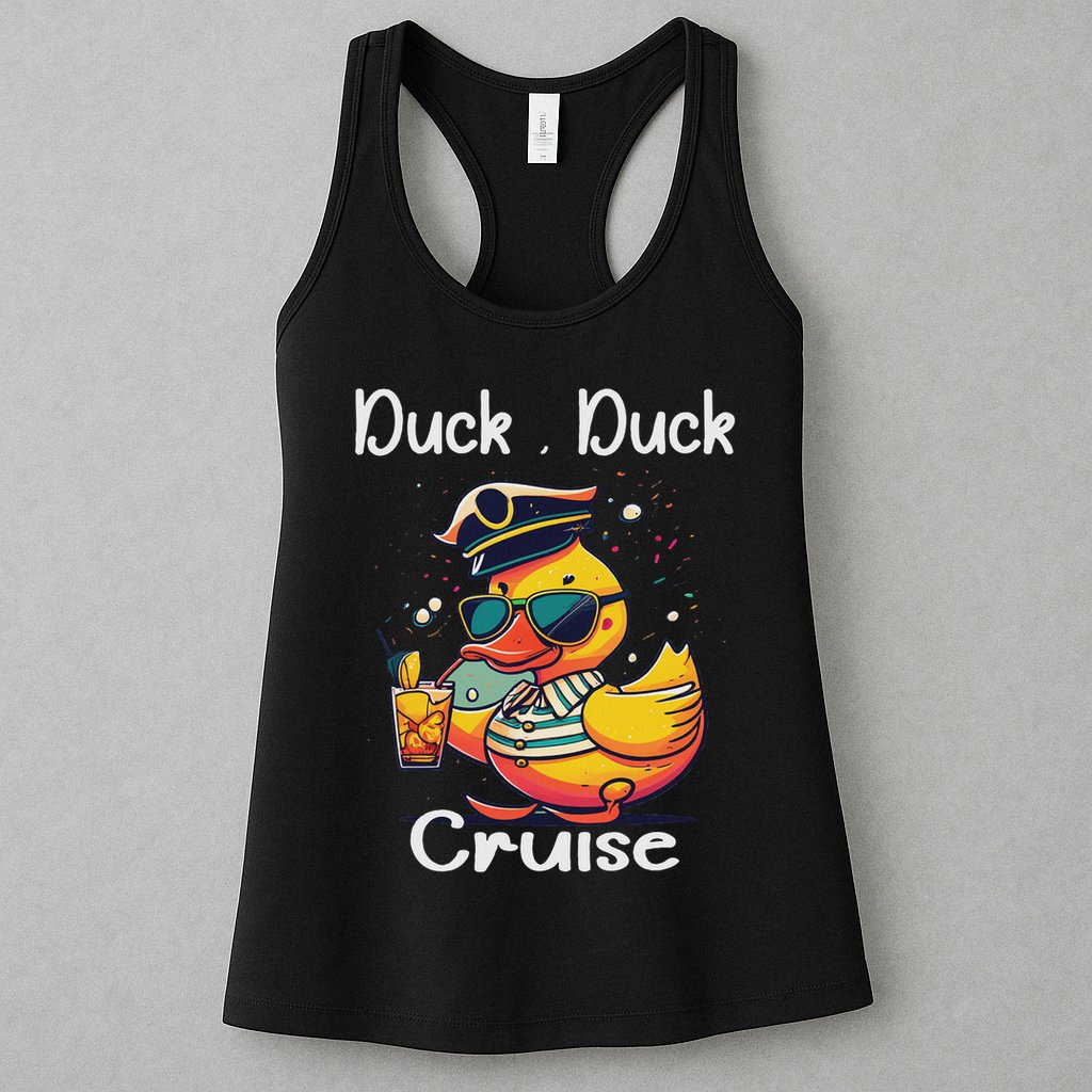Duck Duck Cruise Funny Family Cruising Matching Squad Womens Tank Top