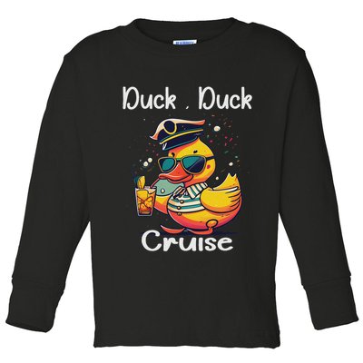 Duck Duck Cruise Funny Family Cruising Matching Squad Toddler Long Sleeve Shirt