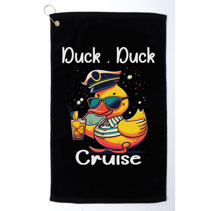 Duck Duck Cruise Funny Family Cruising Matching Squad Golf Towel