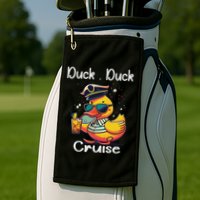 Duck Duck Cruise Funny Family Cruising Matching Squad Golf Towel