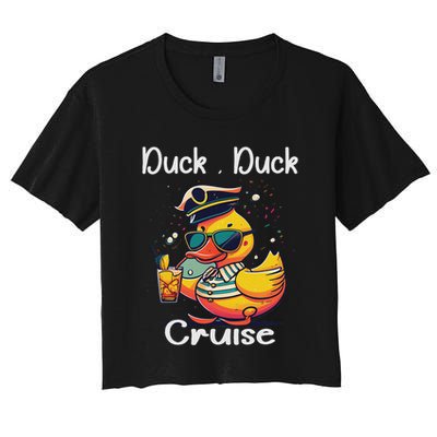 Duck Duck Cruise Funny Family Cruising Matching Squad Crop Top